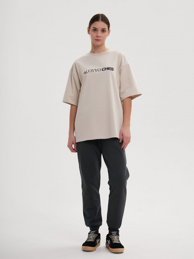 Футболка OYYO CLOTHES бежевая M